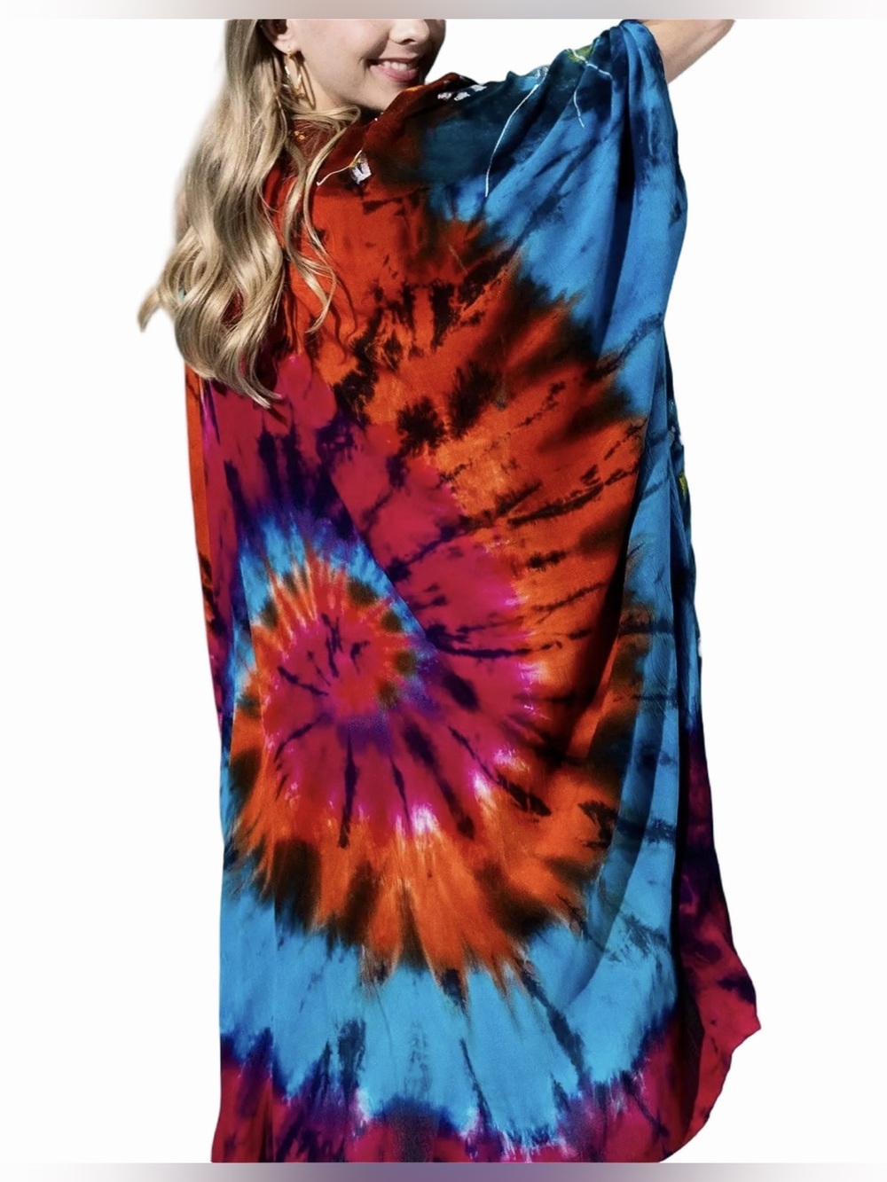 Ruggine Tie-Dye Floral Kimono - Picture 3 of 8